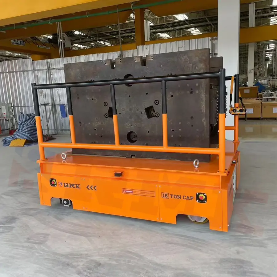 15 Ton Steerable Wheel Trackless Transfer Cart in Thailand