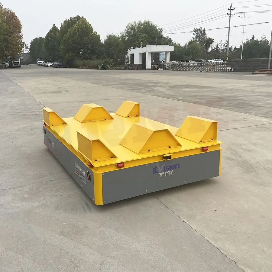 Rail transfer cart vs Trackless cart