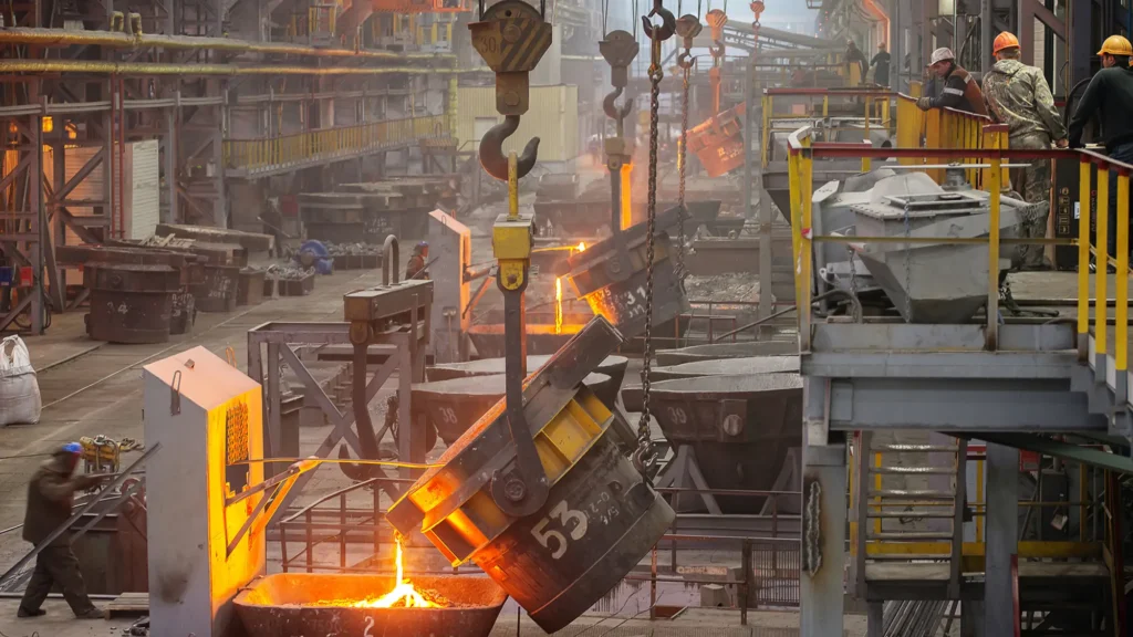 Steel processing industryHeavy Duty Rail Transfer Cart
