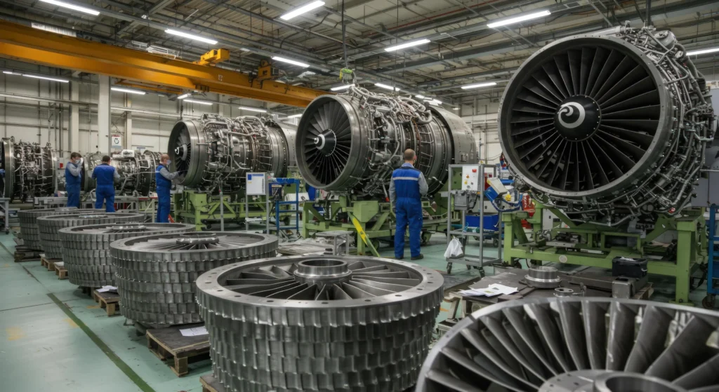 Engine production line material handling