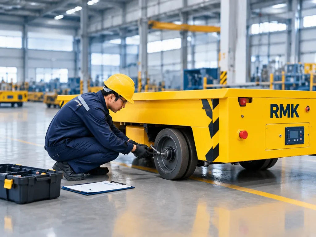 Trackless transfer cart maintenance